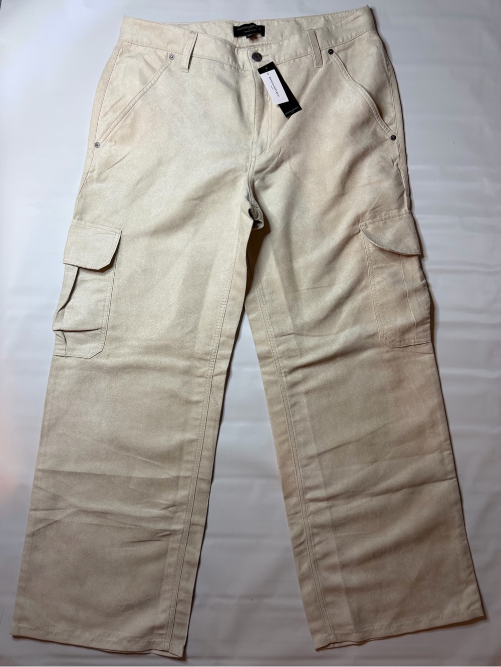 NWT Banana Republic Faux Suede Cream Cargo Pants Women’s Size 12